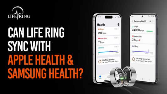 Life Ring syncing health data with Apple Health and Samsung Health