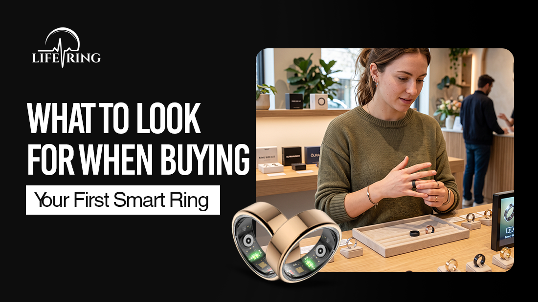 First-time smart ring buyer comparing smart ring features, sizing, battery life, sensors, and app compatibility